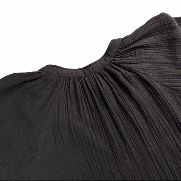 A Piece Apart Women’s Black 100% Organic Cotton Long Sleeve Gauze Top In Size M - Picture 8 of 9